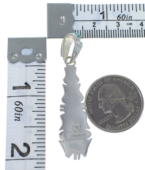 Southwest Turquoise Inlay And Silver Pendant EX44373